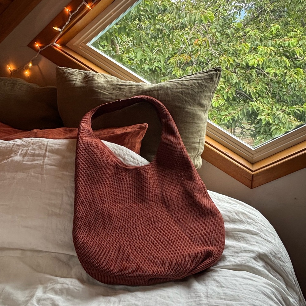 Everlane Brick Red Knit Shoulder Tote